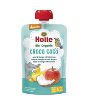 Holle sadni pire, KROKODIL KOKO jabolko & mango s kokosom po 8. mesecu, 100g, BIO-DEMETER