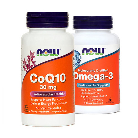 Koencim Q10 30 mg 60 kapsul in Omega-3 100 gelov gratis, NOW