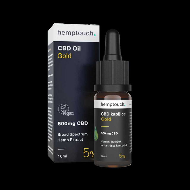 Picture of CBD kapljice Gold 500 mg CBD (5%) 10 ml, Hemptouch