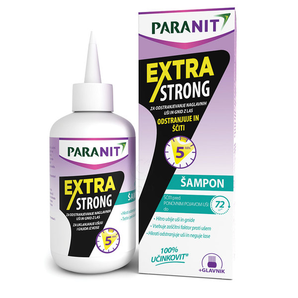 Picture of Paranit Extra Strong šampon za odstranjevanje naglavnih uši in gnid z glavnikom, 200 ml