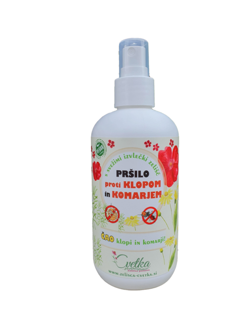 Zeliščno pršilo proti klopom in komarjem 250 ml, Cvetka Zeliščno posestvo