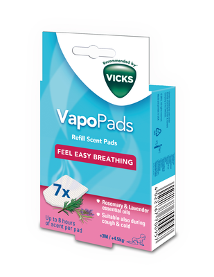 Vicks VapoPads odišavljene blazinice rožmarin in sivka 7 kos VBR7EV1