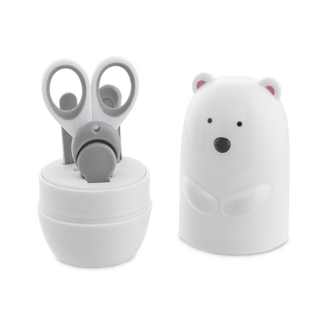Chicco set za nego 4 v 1 medo: škarjice, ščipalec, pilici, pinceta