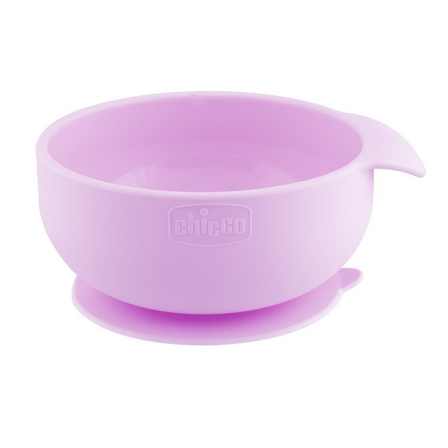 Picture of Chicco, silikonska skledica s priseskom pink 6m +