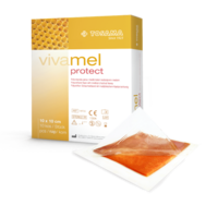 Vivamel PROTECT, PU pena z medicinskim kostanjevim medom 10 x 10 cm, sterilna, 1 kos