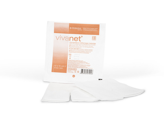 Picture of Set vivanet netkana kompresa 10 x 10cm, 6 sl., y izrez, a2, steril (14 x 50 set), 1 set