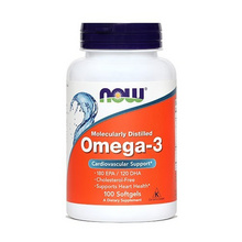 Omega-3 koncentrat ribjega olja 1000 mg, 100 kapsul, NOW