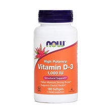 Vitamin D3 - 1000IE, 180 kapsul, NOW