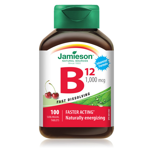 Picture of Jamieson Vitamin B12 1000 mcg, podjezične tablete z okusom češnje, 100 x