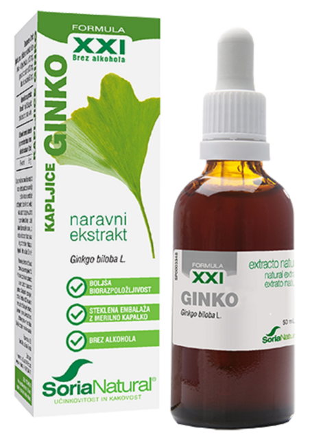 Picture of Ginko ekstrat brezalkoholne kapljice XXI 50 ml, Soria