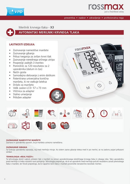 Picture of Merilnik krvnega tlaka X3 Rossmax