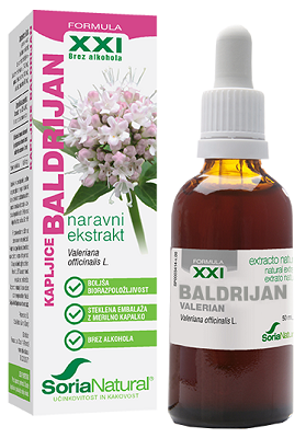Baldrijan brezalkoholne kapljice XXI 50 ml, Soria