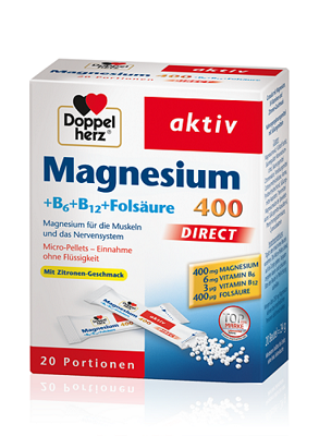 Picture of Doppelherz aktiv Magnezij 400 +B6+B12+folna kislina Direkt, 20 vrečk
