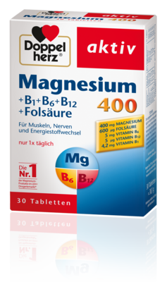 Doppelherz aktiv Magnezij 400 +B1+B6+B12+folna kislina, 30 tablet