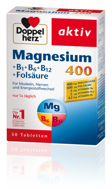 Picture of Doppelherz aktiv Magnezij 400 +B1+B6+B12+folna kislina, 30 tablet