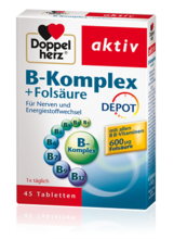 Doppelherz Aktiv B-Kompleks + folna kislina, 45 tablet