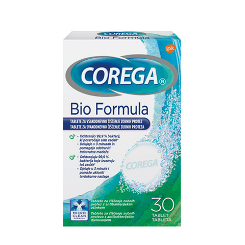 Tablete Bio Formula za čiščenje proteze 30x, Corega
